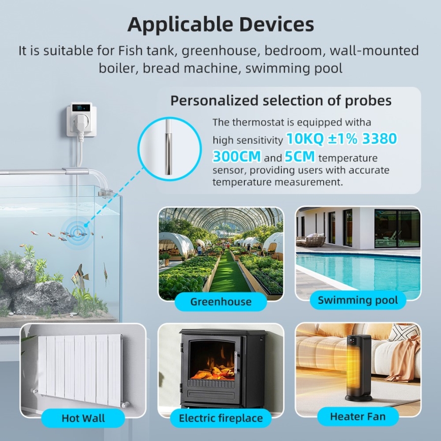 Immax NEO 07811L - Slimme stekker met thermometer F 3680W Wi-Fi