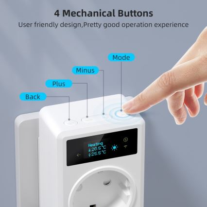 Immax NEO 07811L - Slimme stekker met thermometer F 3680W Wi-Fi