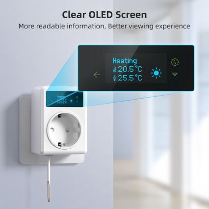 Immax NEO 07811L - Slimme stekker met thermometer F 3680W Wi-Fi