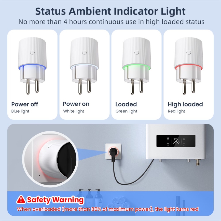 Immax NEO 07812L - Slimme stekker E 3500W Tuya Wi-Fi