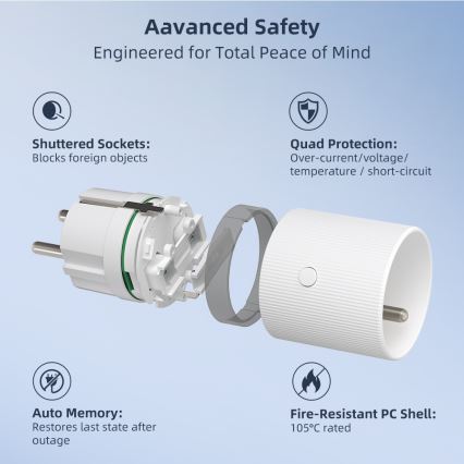 Immax NEO 07812L - Slimme stekker E 3500W Tuya Wi-Fi