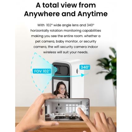 Immax NEO 07814L - Slimme binnencamera met 4 MP-sensor, 5 V-voeding en Wi-Fi