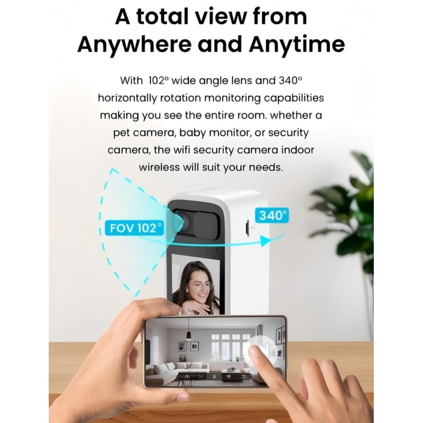 Immax NEO 07814L - Slimme binnencamera met 4 MP-sensor, 5V, Tuya Wi-Fi