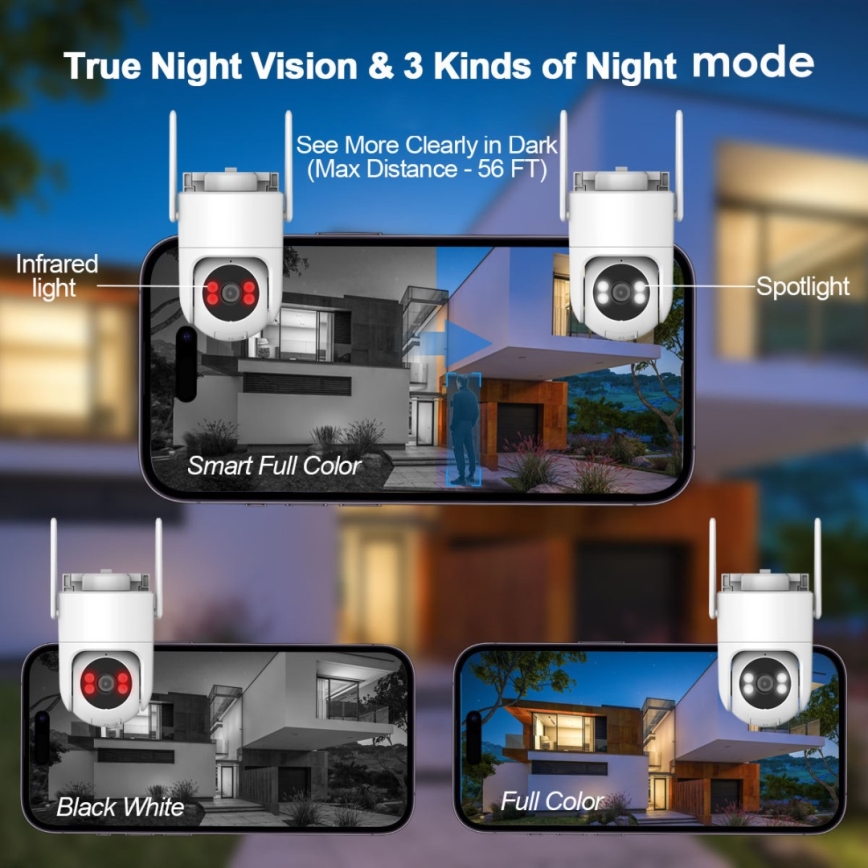 Immax NEO 07819L - Slimme buitencamera met 4 MP-sensor, 5V-voeding, IP65-bescherming, Tuya Wi-Fi