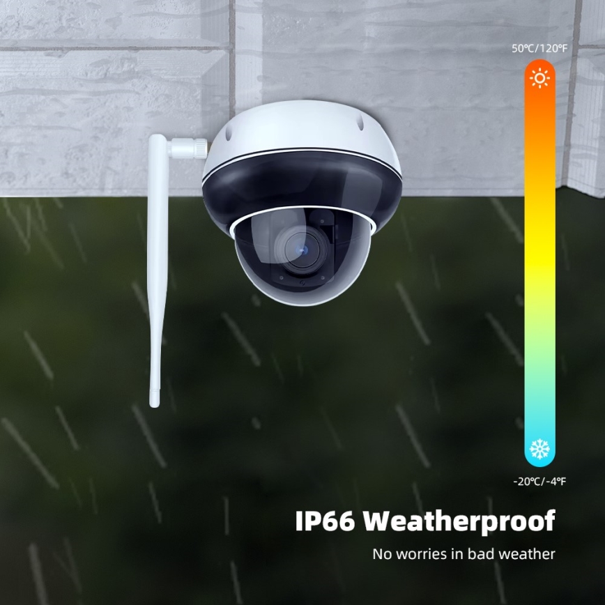 Immax NEO 07825L - Slimme buitencamera met DOME-sensor, 5 MP, 230V, IP66, TUYA, Wi‑Fi