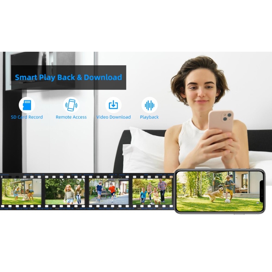 Immax NEO 07825L - Slimme buitencamera met DOME-sensor, 5 MP, 230V, IP66, TUYA, Wi‑Fi