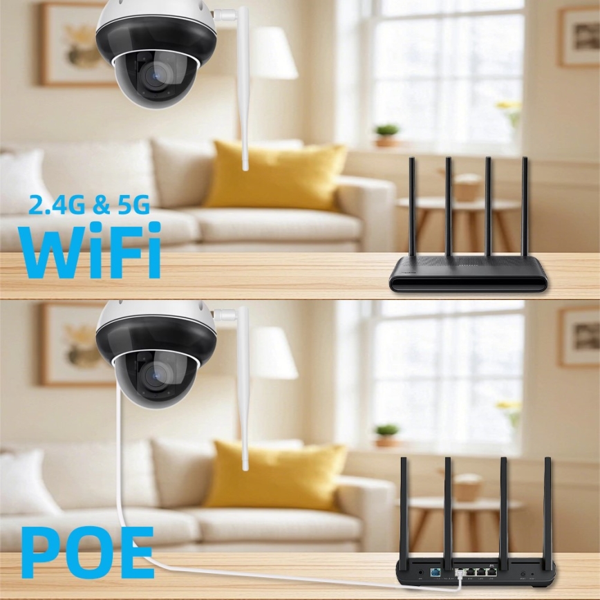Immax NEO 07825L - Slimme buitencamera met DOME-sensor, 5 MP, 230V, IP66, TUYA, Wi‑Fi