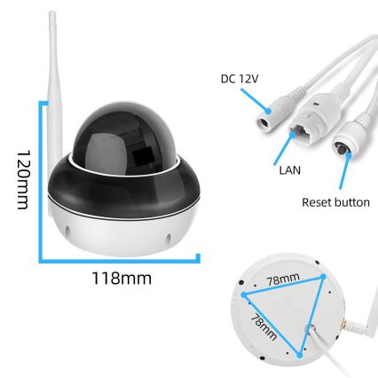 Immax NEO 07825L - Slimme buitencamera met DOME-sensor, 5 MP, 230V, IP66, TUYA, Wi‑Fi