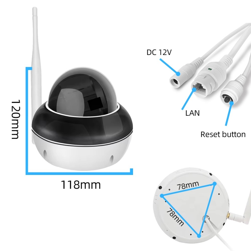 Immax NEO 07825L - Slimme buitencamera met DOME-sensor, 5 MP, 230V, IP66, TUYA, Wi‑Fi