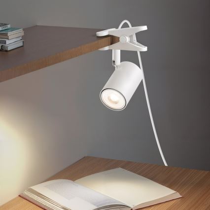 Immax NEO 08292L - Lamp met klem PUNTO 1xGU10/9W/230V wit