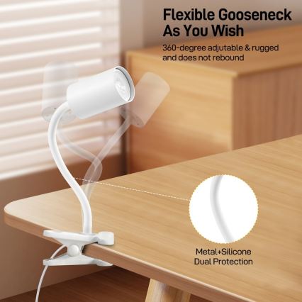 Immax NEO 08294L - Flexibele klemlamp PUNTO 1xGU10/9W/230V wit