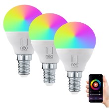 Immax NEO - SET 3xLED RGB Dimbare Lamp E14/6W/230V 2700-6500K Wi-Fi Tuya