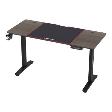 In hoogte verstelbare game tafel CONTROL 140x60 cm bruin/zwart