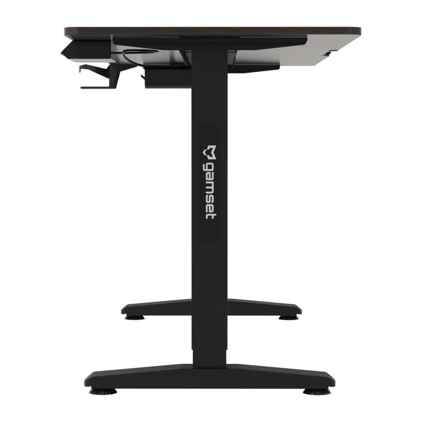 In hoogte verstelbare game tafel CONTROL 140x60 cm bruin/zwart
