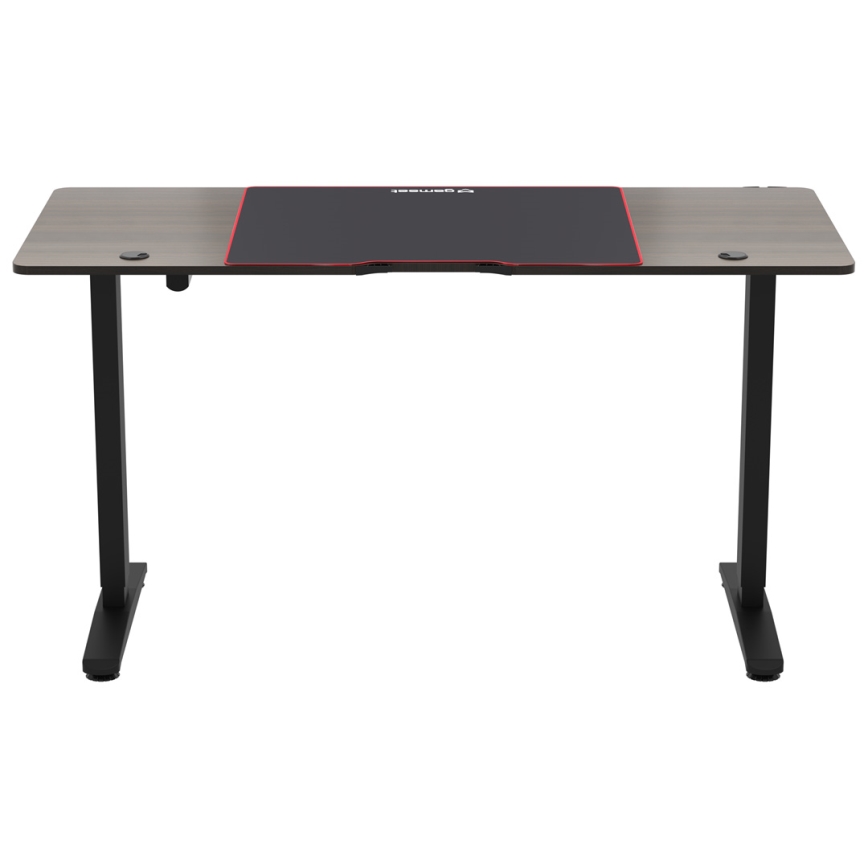 In hoogte verstelbare game tafel CONTROL 140x60 cm bruin/zwart