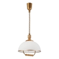 In hoogte verstelbare hanglamp RAMONA 1xE27/60W/230V bruin/wit/eiken