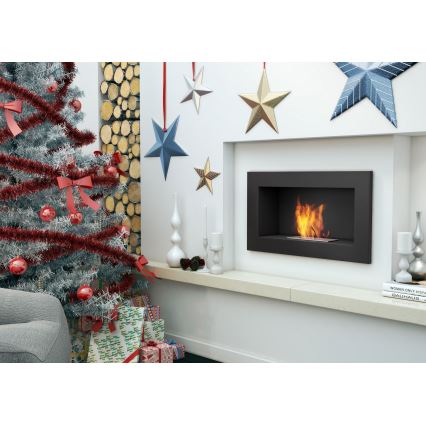 Kratki - Inbouw BIO haard 37,4x64,8 cm 1kW zwart