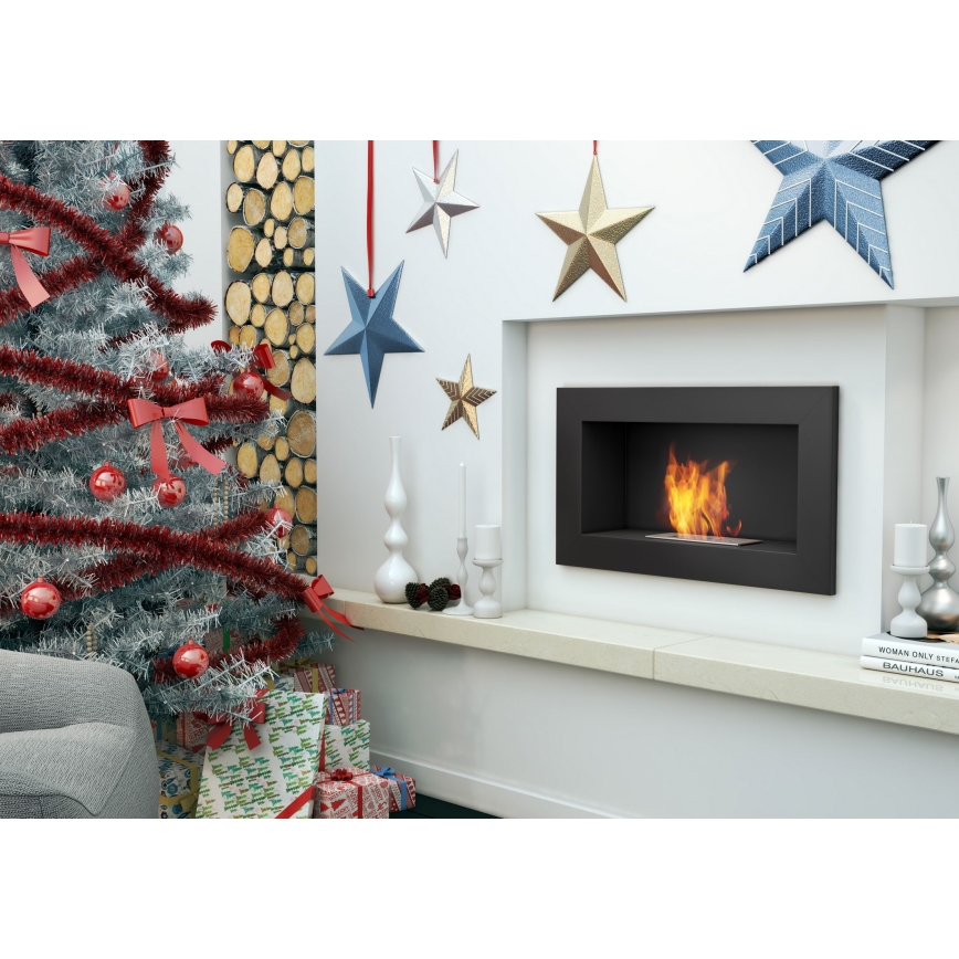 Kratki - Inbouw BIO haard 37,4x64,8 cm 1kW zwart
