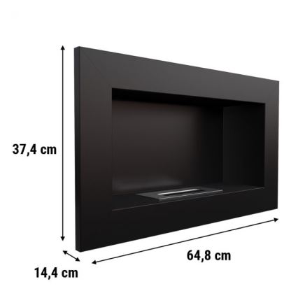 Kratki - Inbouw BIO haard 37,4x64,8 cm 1kW zwart