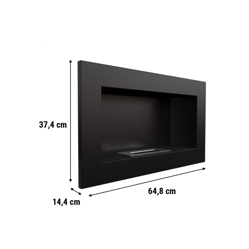Kratki - Inbouw BIO haard 37,4x64,8 cm 1kW zwart