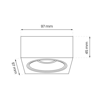 Inbouw Spot BALI 1xGU5,3/MR16/25W/12V vierkant wit