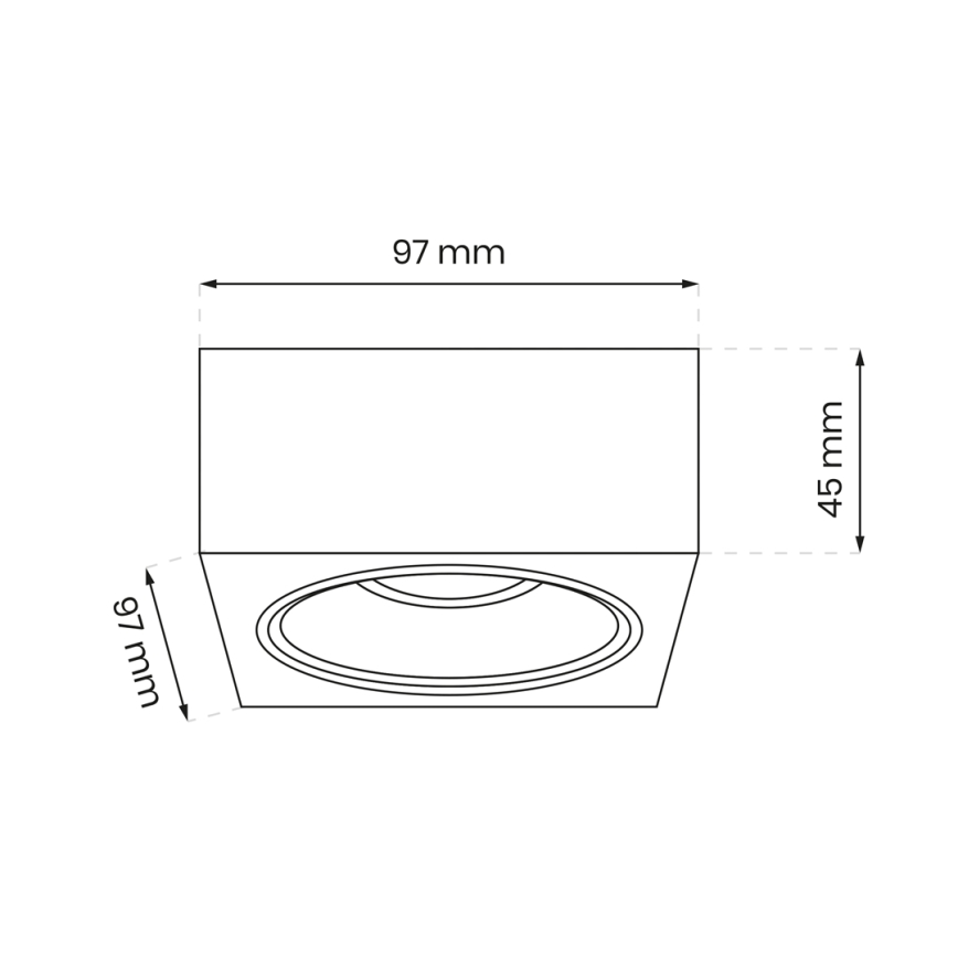 Inbouw Spot BALI 1xGU5,3/MR16/25W/12V vierkant wit