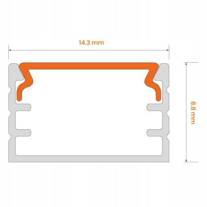 Inbouwprofiel voor LED-strips 1 m, wit