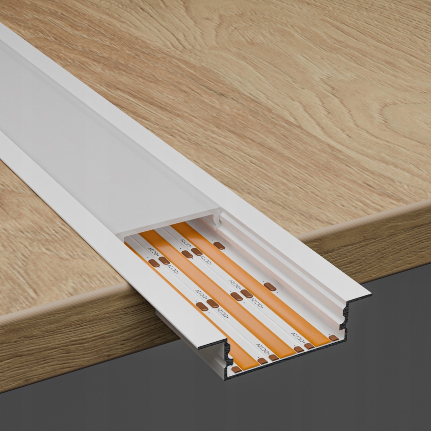 Inbouwprofiel voor LED-strips 1 m wit