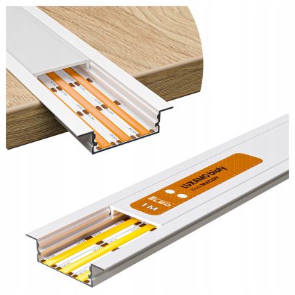 Inbouwprofiel voor LED-strips 1 m wit