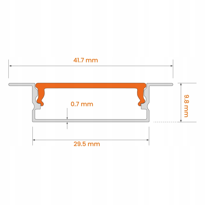 Inbouwprofiel voor LED-strips 1 m wit