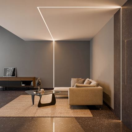 Inbouwprofiel voor LED-strips 1 m, zilver/wit