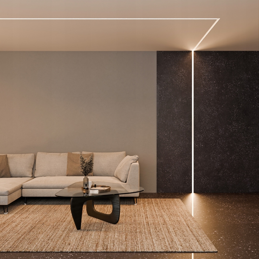 Inbouwprofiel voor LED-strips 1 m, zilver/wit