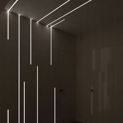 Inbouwprofiel voor LED-strips 1 m, zilver/wit