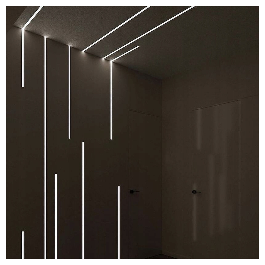 Inbouwprofiel voor LED-strips 1 m, zilver/wit