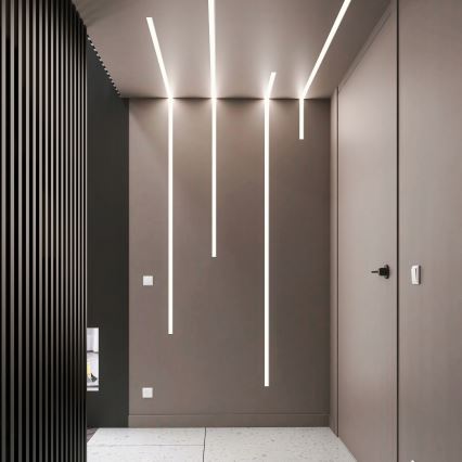 Inbouwprofiel voor LED-strips 1 m, zilver/wit