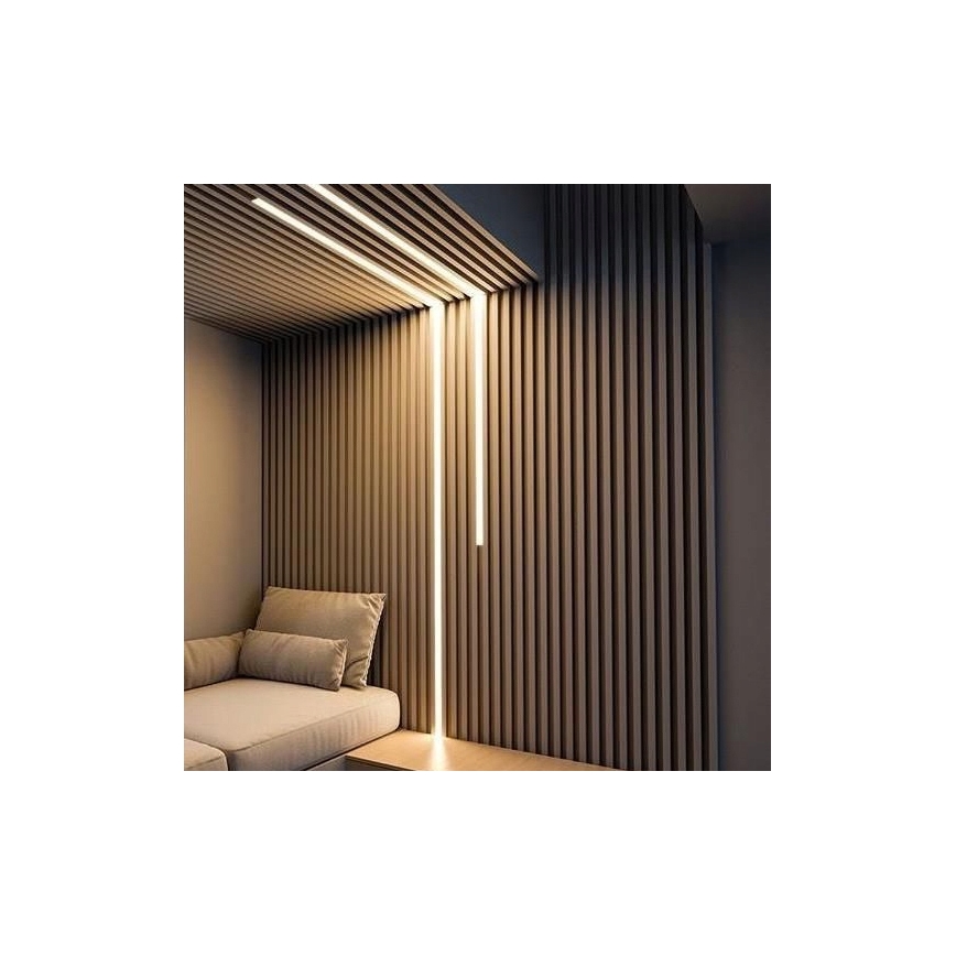 Inbouwprofiel voor LED-strips 1 m, zilver/wit