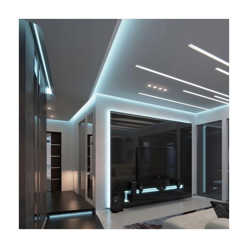 Inbouwprofiel voor LED-strips 1 m, zilver/wit