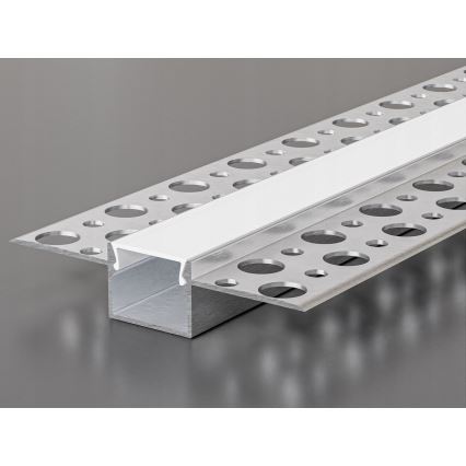 Inbouwprofiel voor LED-strips 1 m, zilver/wit