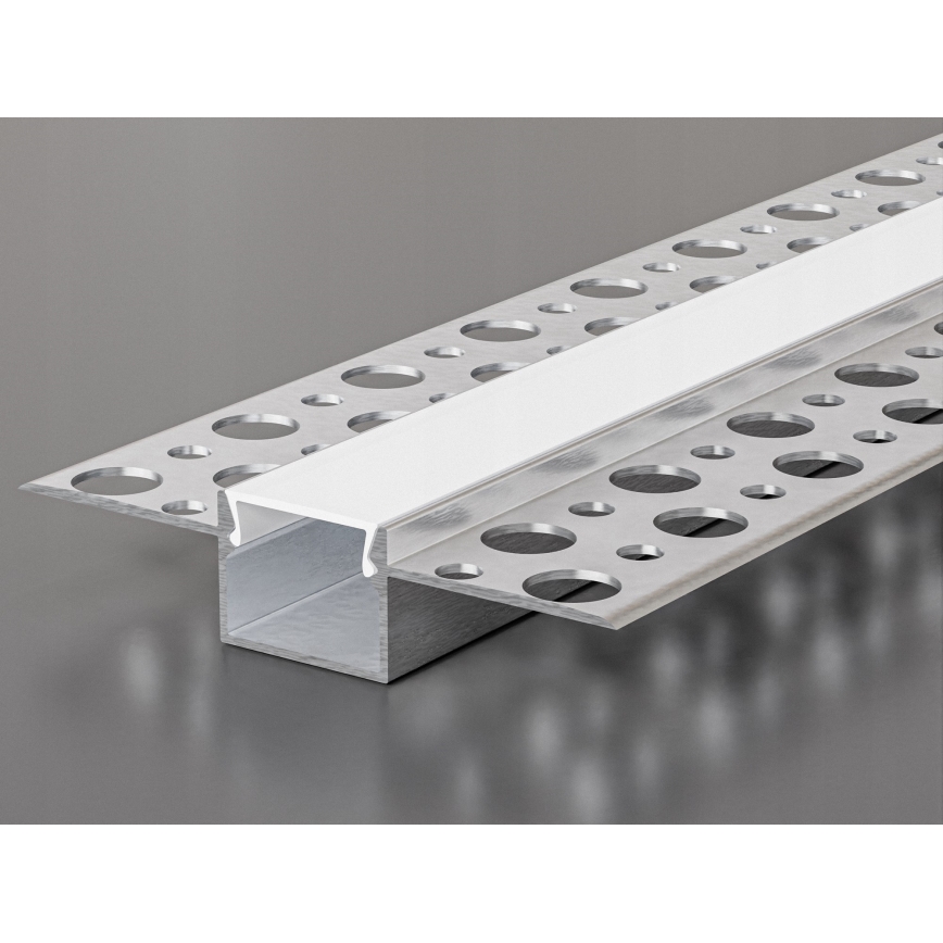 Inbouwprofiel voor LED-strips 1 m, zilver/wit
