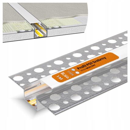 Inbouwprofiel voor LED-strips 1 m, zilver/wit