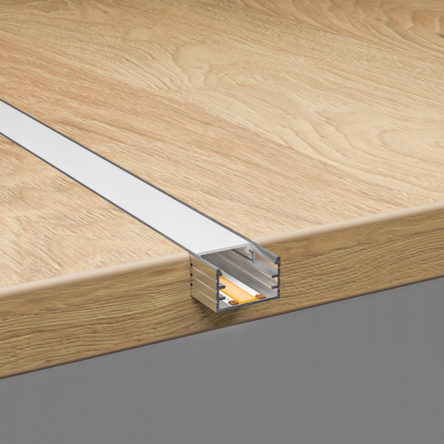 Inbouwprofiel voor LED-strips 1 m zilver/wit