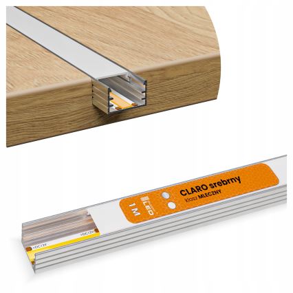 Inbouwprofiel voor LED-strips 1 m zilver/wit