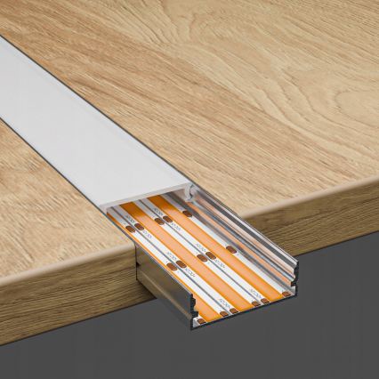 Inbouwprofiel voor LED-strips 1 m zilver/wit
