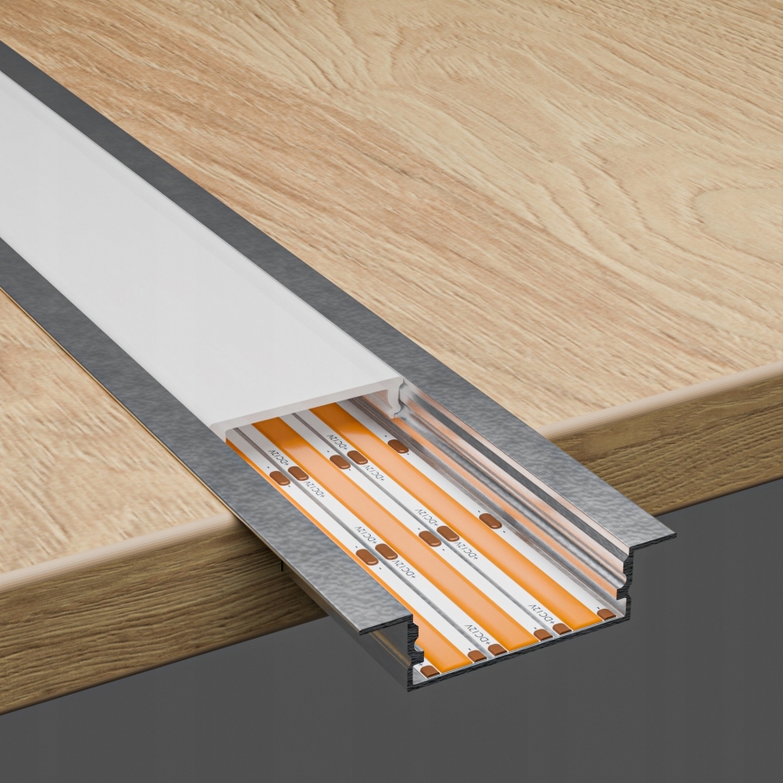 Inbouwprofiel voor LED-strips 1 m zilver/wit