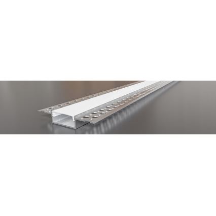 Inbouwprofiel voor LED-strips 1 m, zilver/wit