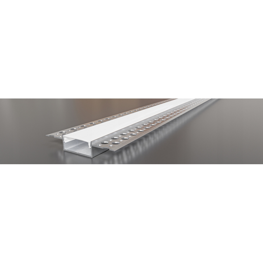 Inbouwprofiel voor LED-strips 1 m, zilver/wit