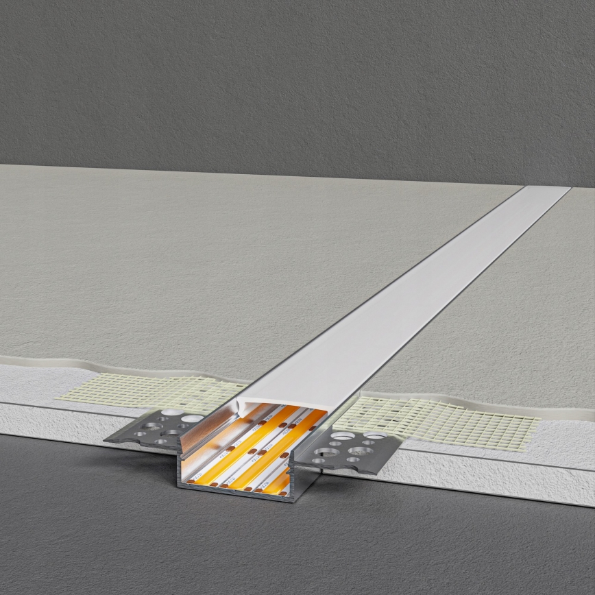 Inbouwprofiel voor LED-strips 1 m, zilver/wit