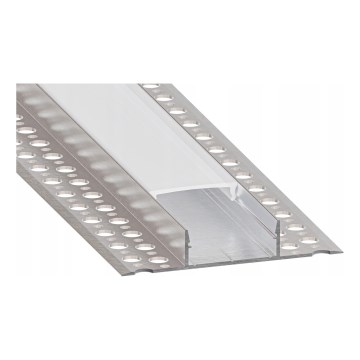Inbouwprofiel voor LED-strips, 1 m, zilver/wit