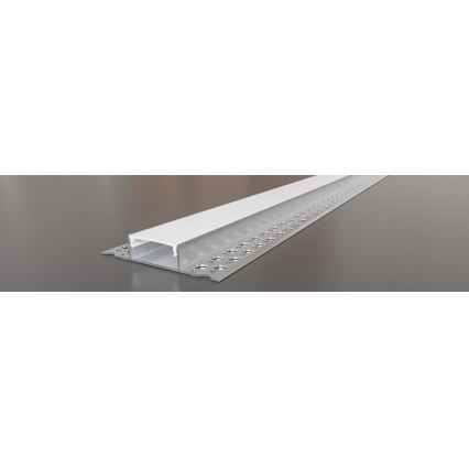 Inbouwprofiel voor LED-strips, 1 m, zilver/wit