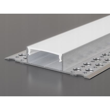 Inbouwprofiel voor LED-strips, 1 m, zilver/wit